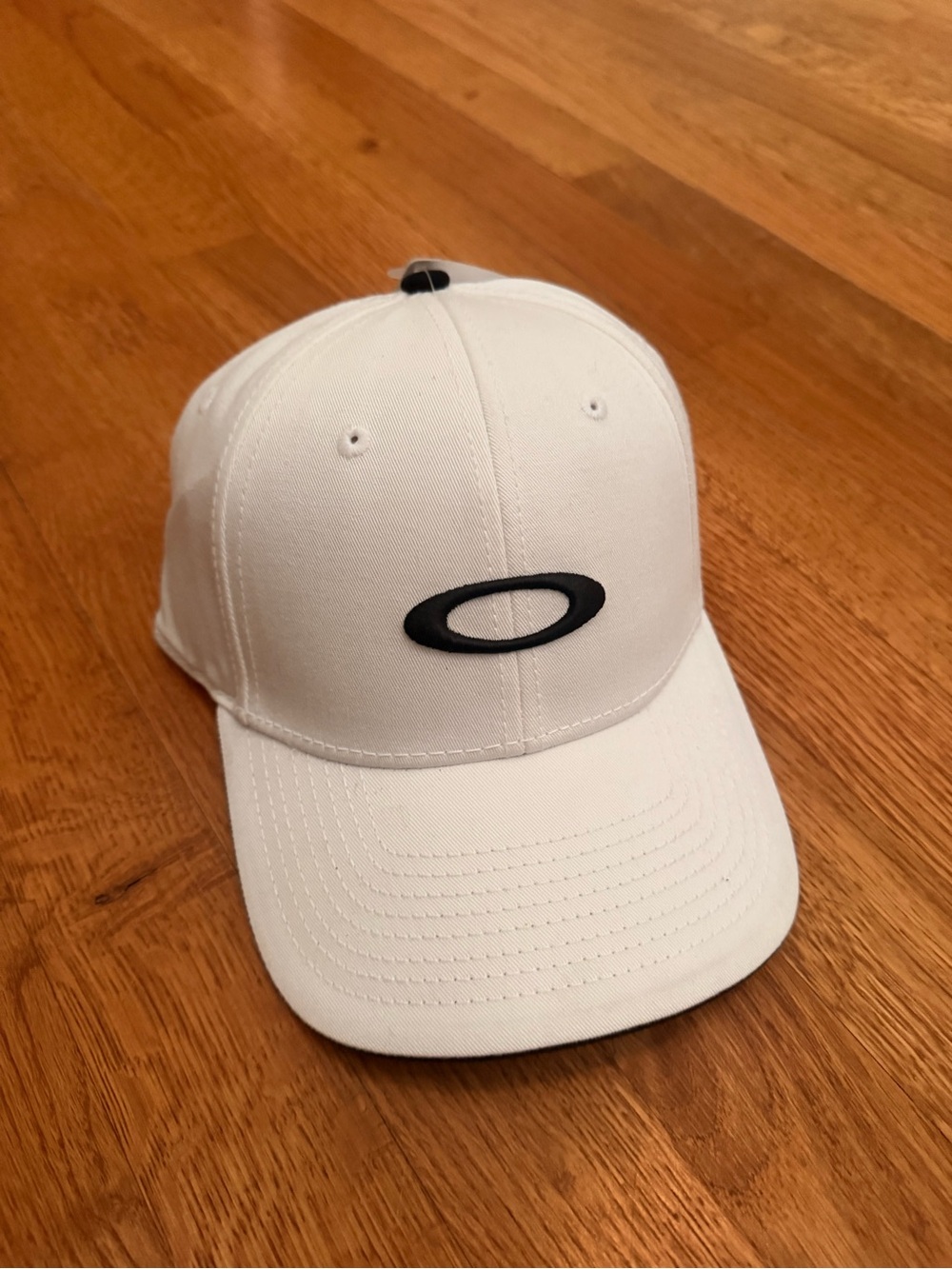 Oakley White Hat with Black Logo